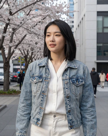 East Asian woman walking through city representing modern dating culture