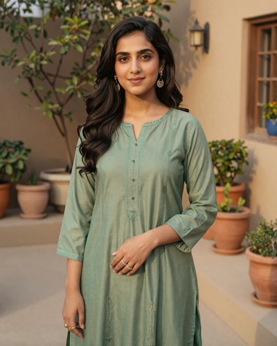 Pakistani woman Fatima from Lahore in elegant green attire seeking genuine connection