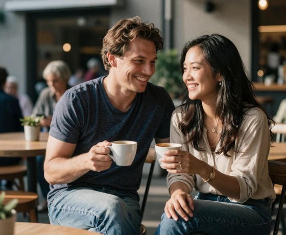 Happy international couple who met through Gocupidgo asian dating platform